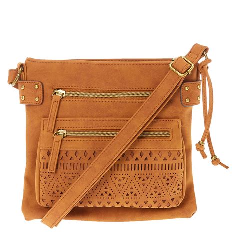 Cognac Crossbody Bag .